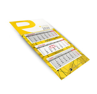 Kalendarz trójdzielny z wypukłą główką